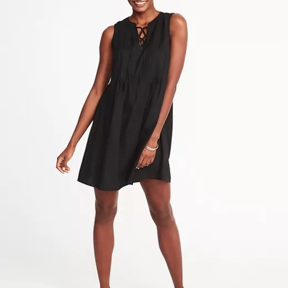 Old Navy Dresses & Skirts - NWT Old Navy Pintuck Swing Dress Medium Black v87